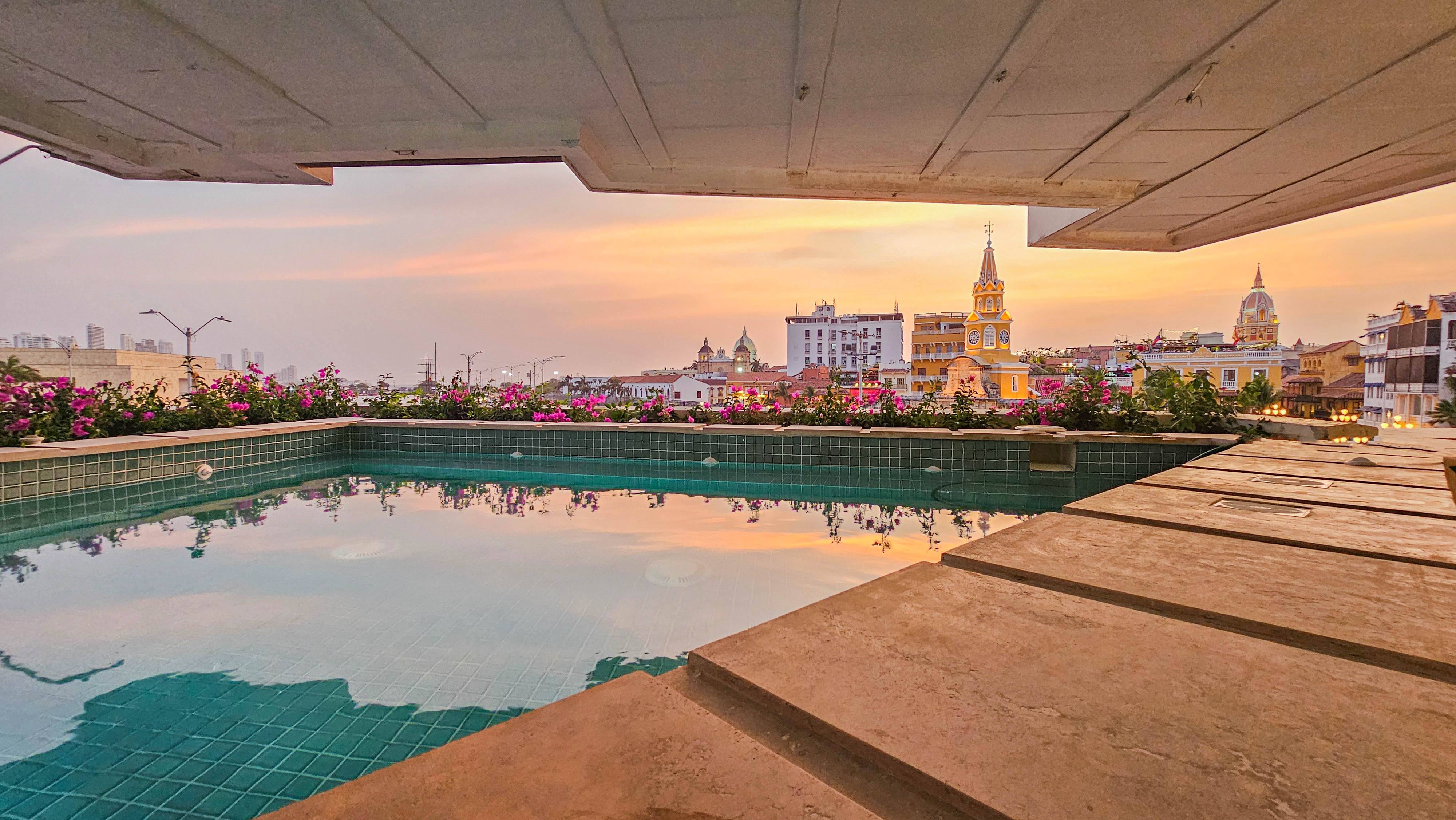 Giant hot tub in the penthouse